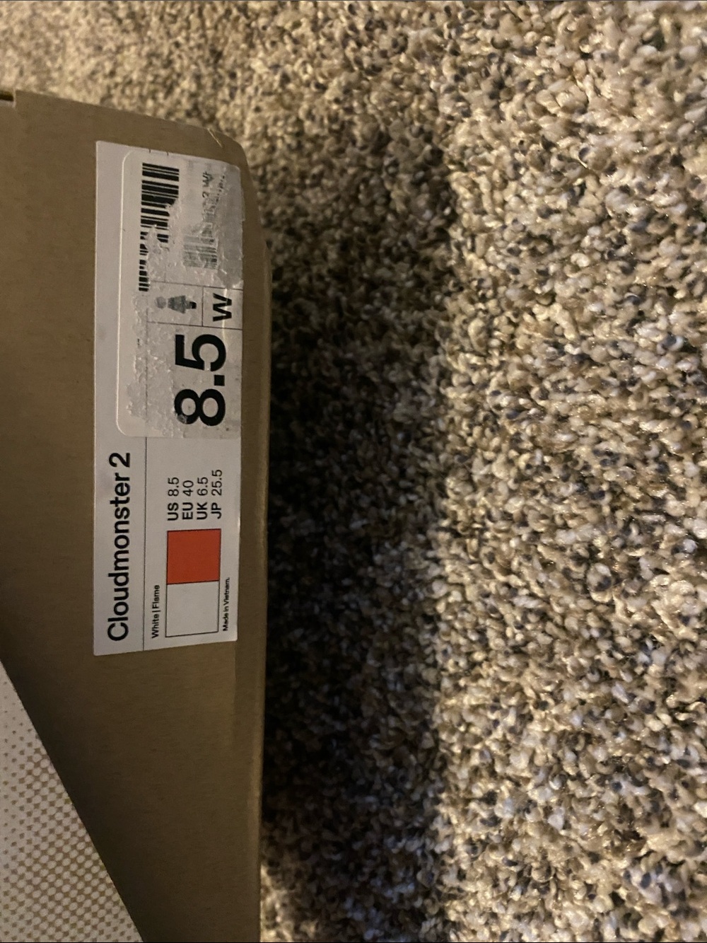 BNIB OnCloud Cloudmonster 2 White and Orange Sneaker - Picture 2 of 5